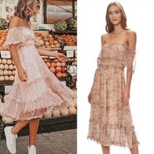 Love the Label For Anthropology Waterlily Floral Midi Maxi Dress S Boho